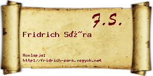 Fridrich Sára névjegykártya