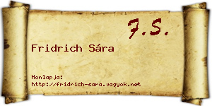 Fridrich Sára névjegykártya